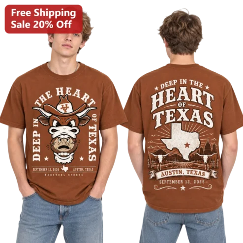 Deep in the Heart of Texas Vintage Western Graphic Tee for Men