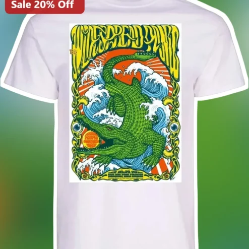 DEEP RYNA Psychedelic Crocodile Retro Concert Poster Graphic Tee