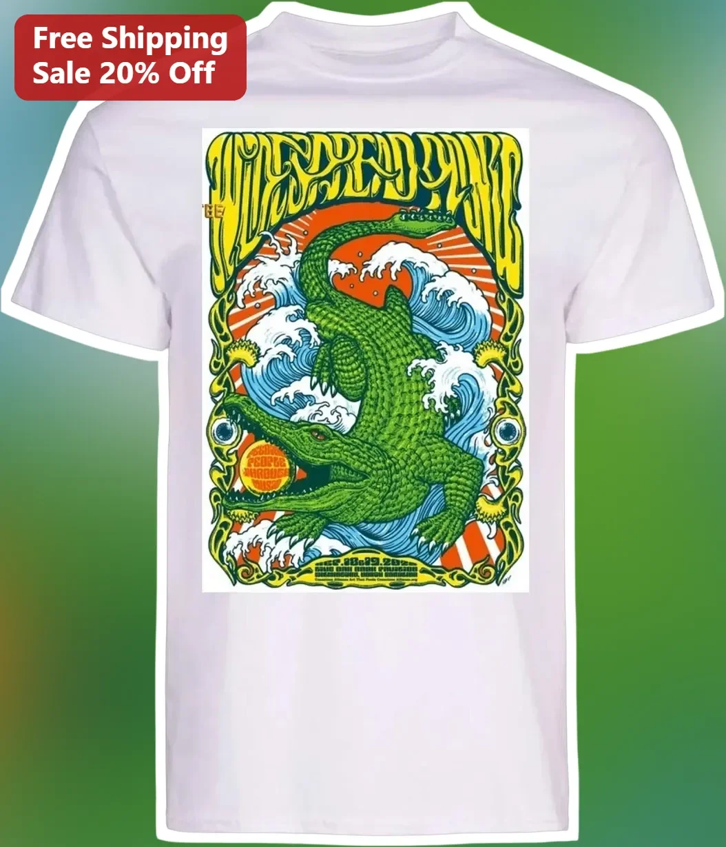 DEEP RYNA Psychedelic Crocodile Retro Concert Poster Graphic Tee