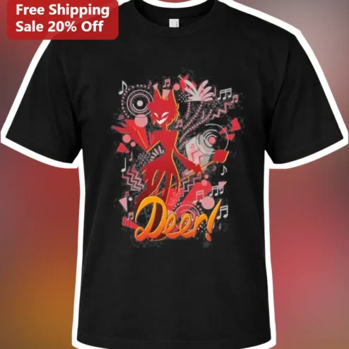 Deer! Alastor Hazbin Hotel Graphic Tee Radio Demon Cartoon Shirt