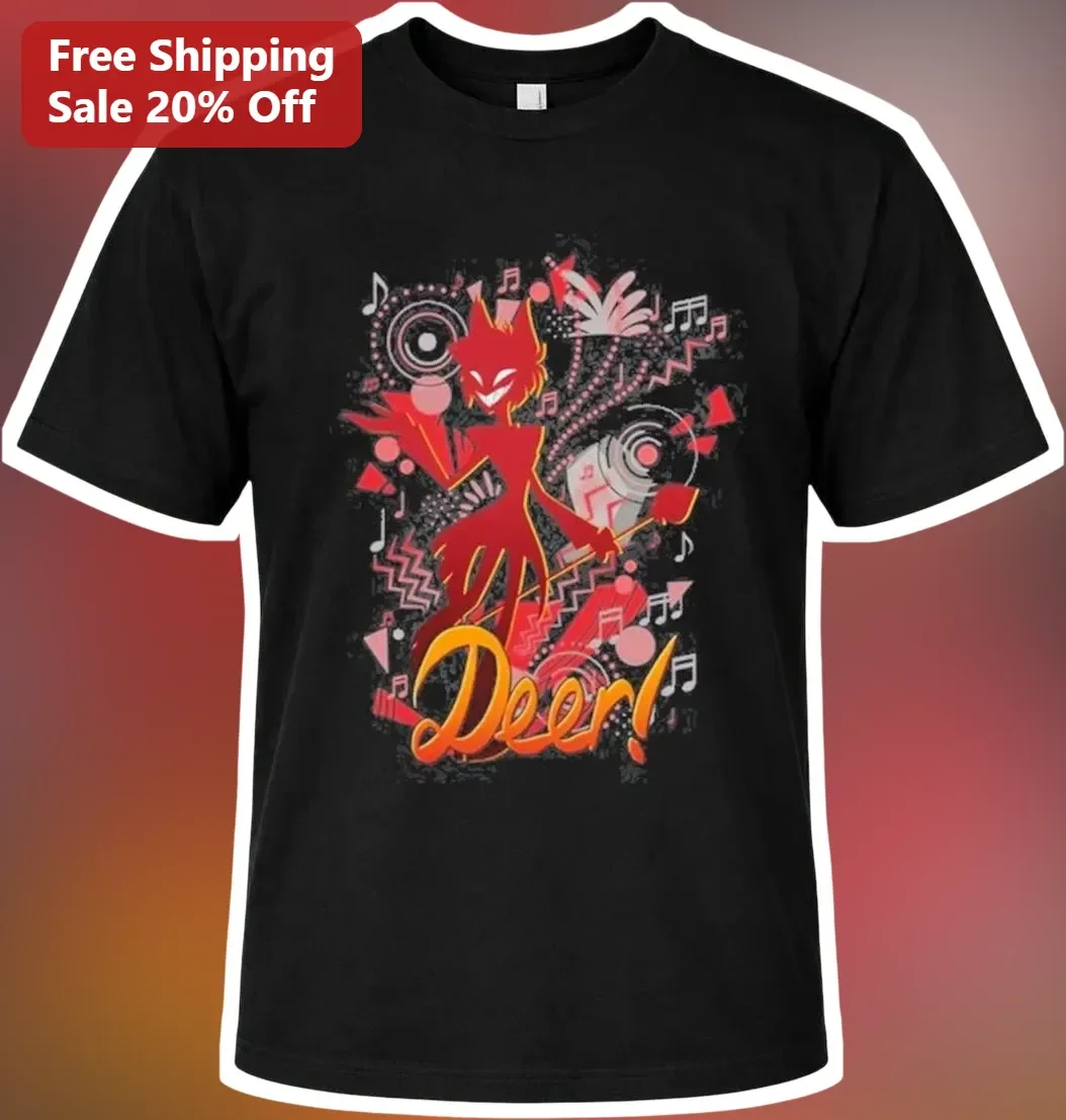 Deer! Alastor Hazbin Hotel Graphic Tee Radio Demon Cartoon Shirt