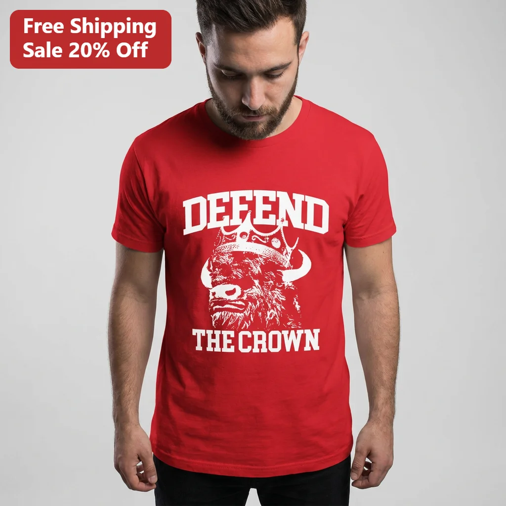 Defend the Crown Tee Crowned Bison Buffalo New York Hockey Sports Fan Gift