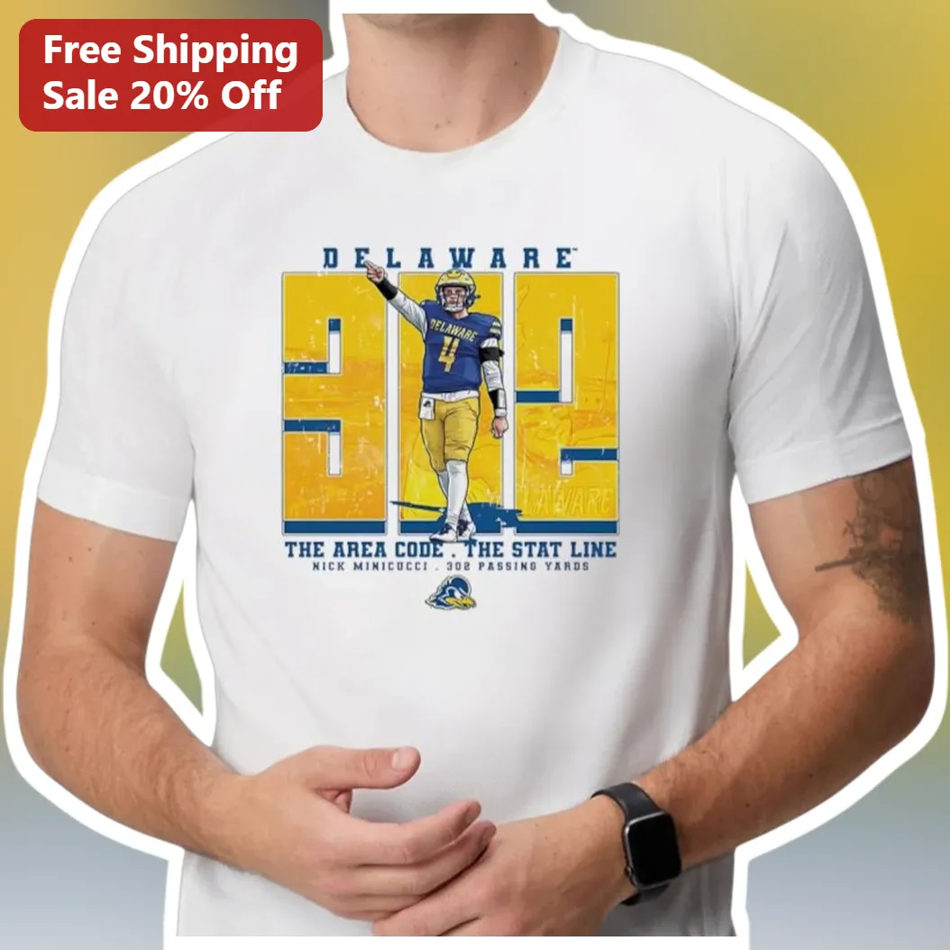 Delaware Area Code Nick Minicucci Football Vintage Graphic Tee