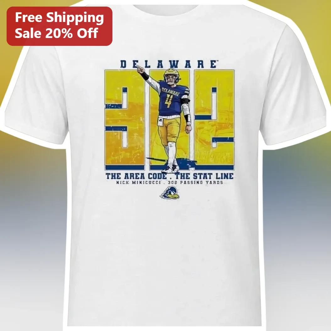 Delaware Area Code State Pride College Football QB Graphic Tee