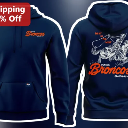 Denver Broncos Best in the West Hoodie Vintage Western Rodeo NFL Fan Gear