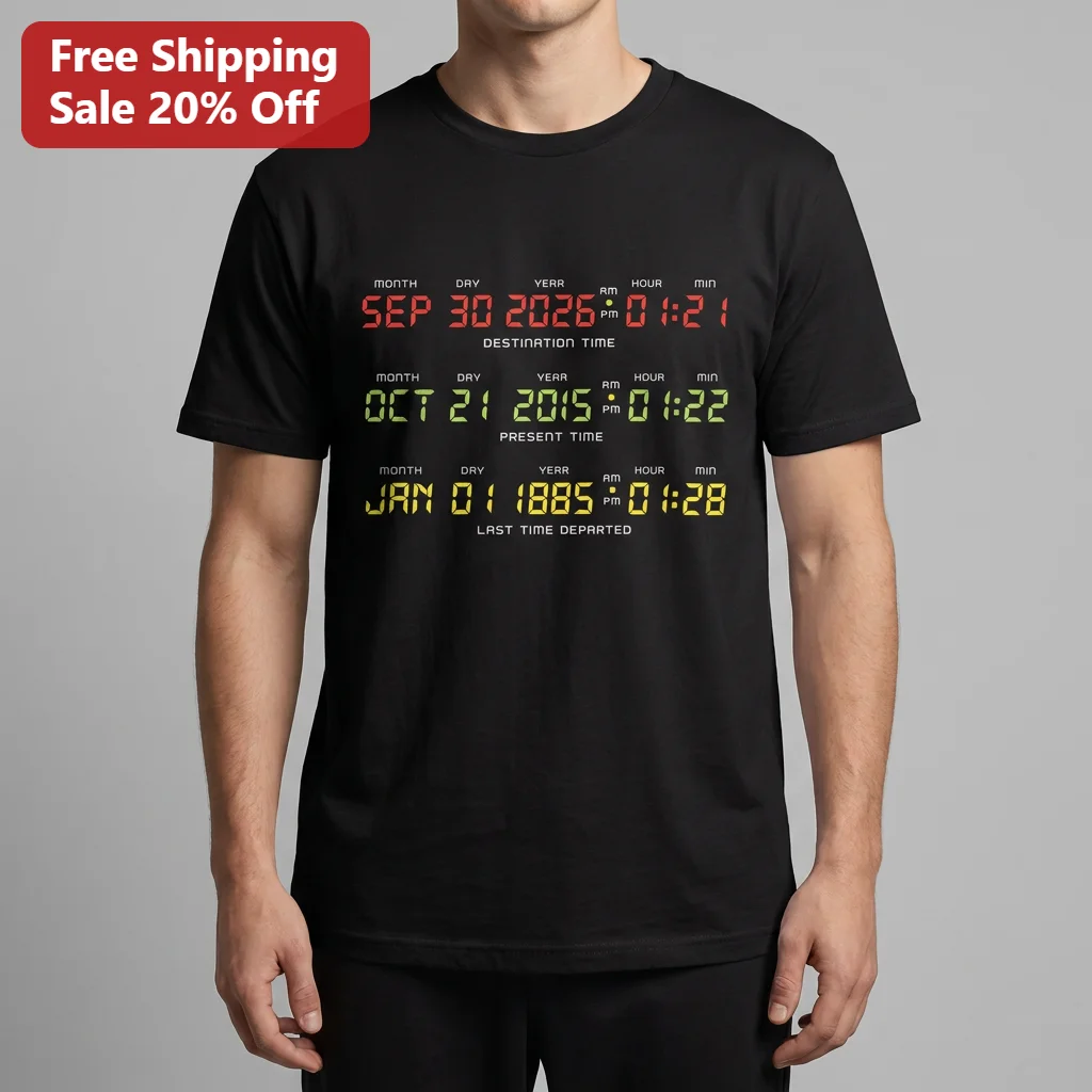 Destination Time Sep 30 Back to the Future Time Circuits Tee, Doc Brown Movie Prop Shirt Gift for Sci-Fi Fans