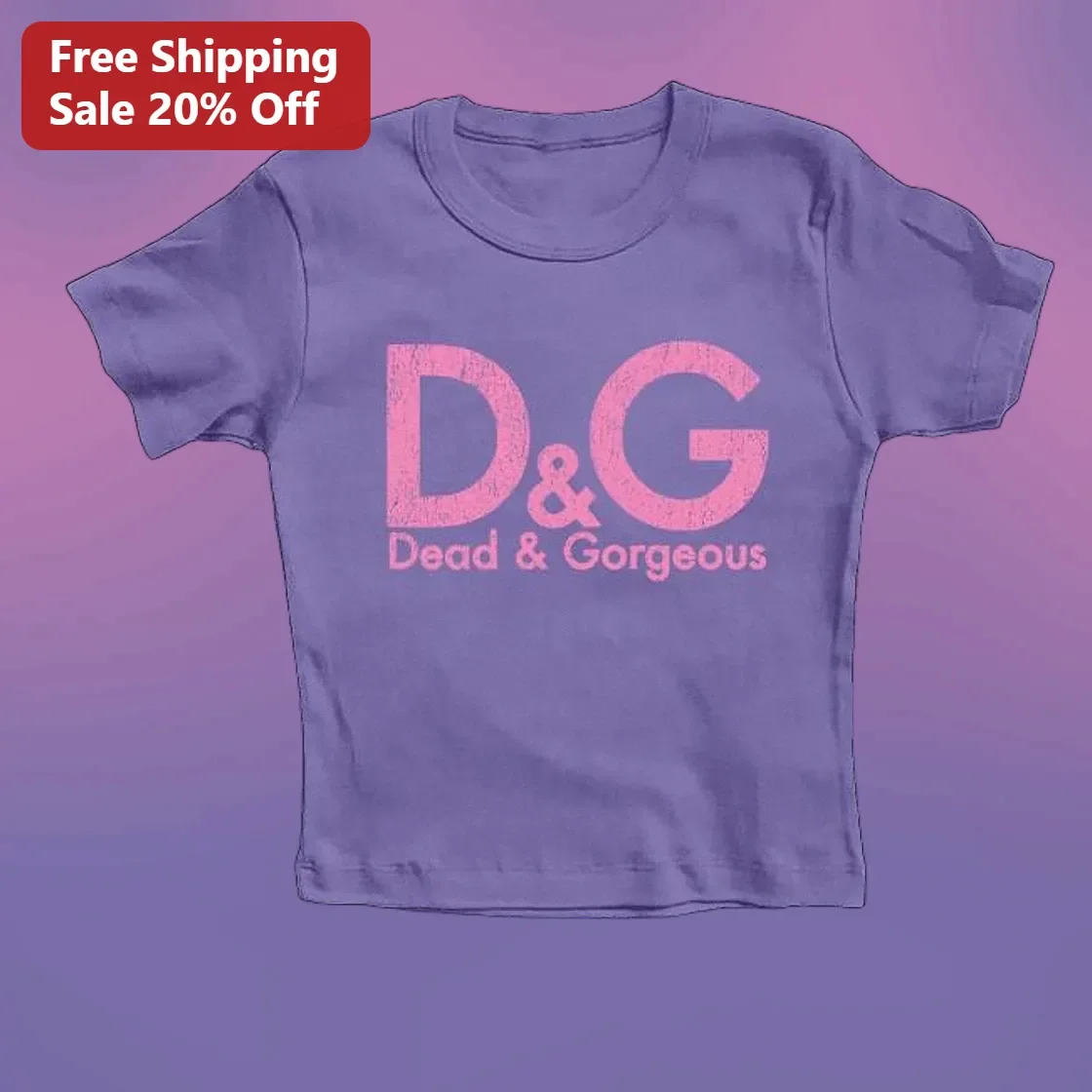 Destroy Lonely Dead Gorgeous D&G Pink Distressed Graphic Tee