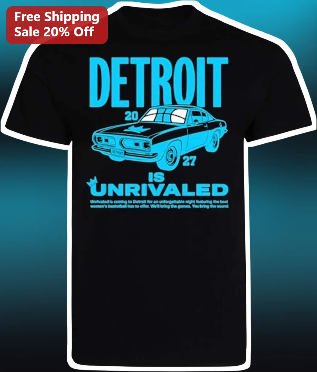 Detroit Is Unrivaled Tee Women Men Basketball Fan Graphic Shirt