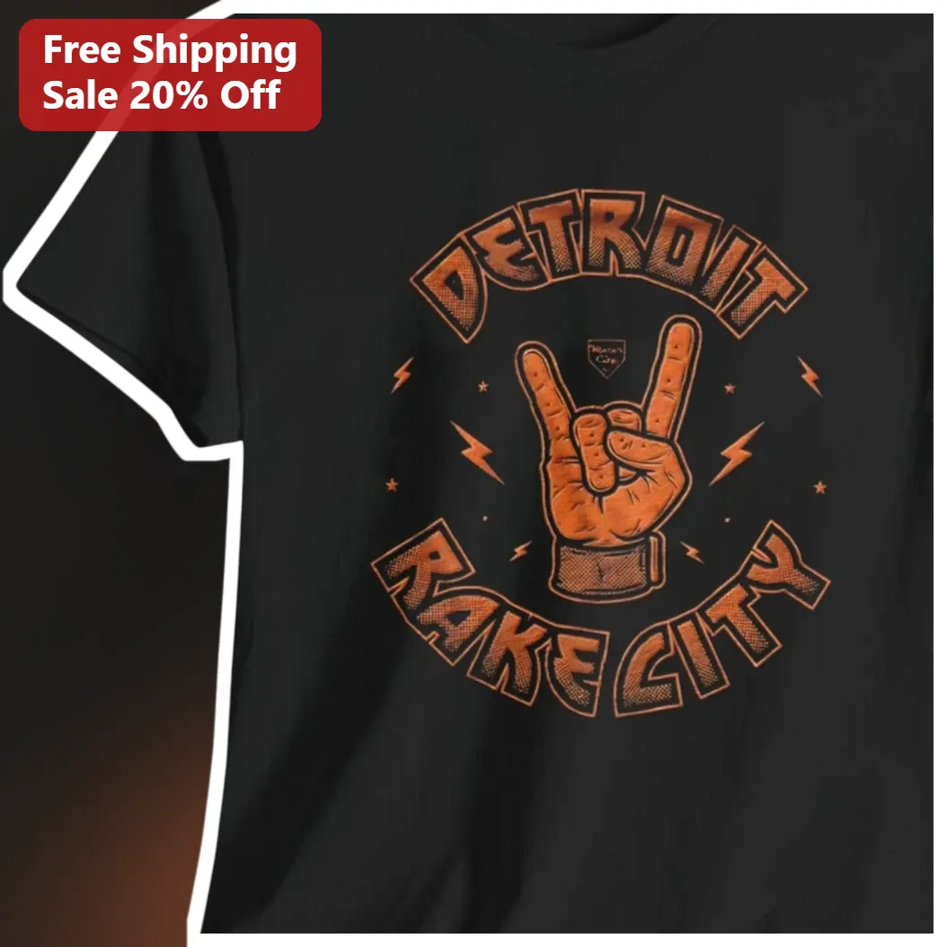 Detroit Rake City Tee Vintage Rock Metal Graphic T-Shirt for Men Women