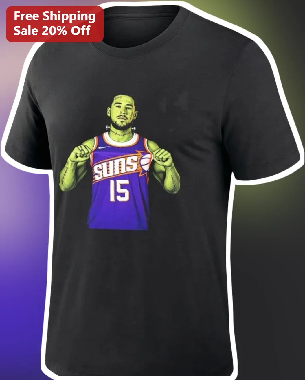 Devin Booker Frankenstein Monster Graphic Tee Phoenix Suns NBA Fan Gift