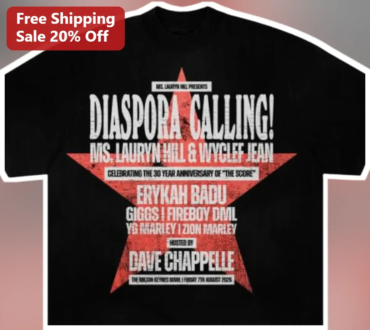 Diaspora Calling Ms. Lauryn Hill Wyclef Jean Tee