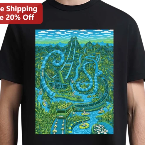 Dick's Sporting Goods Psychedelic Water Park Graphic Tee Black Cotton Shirt