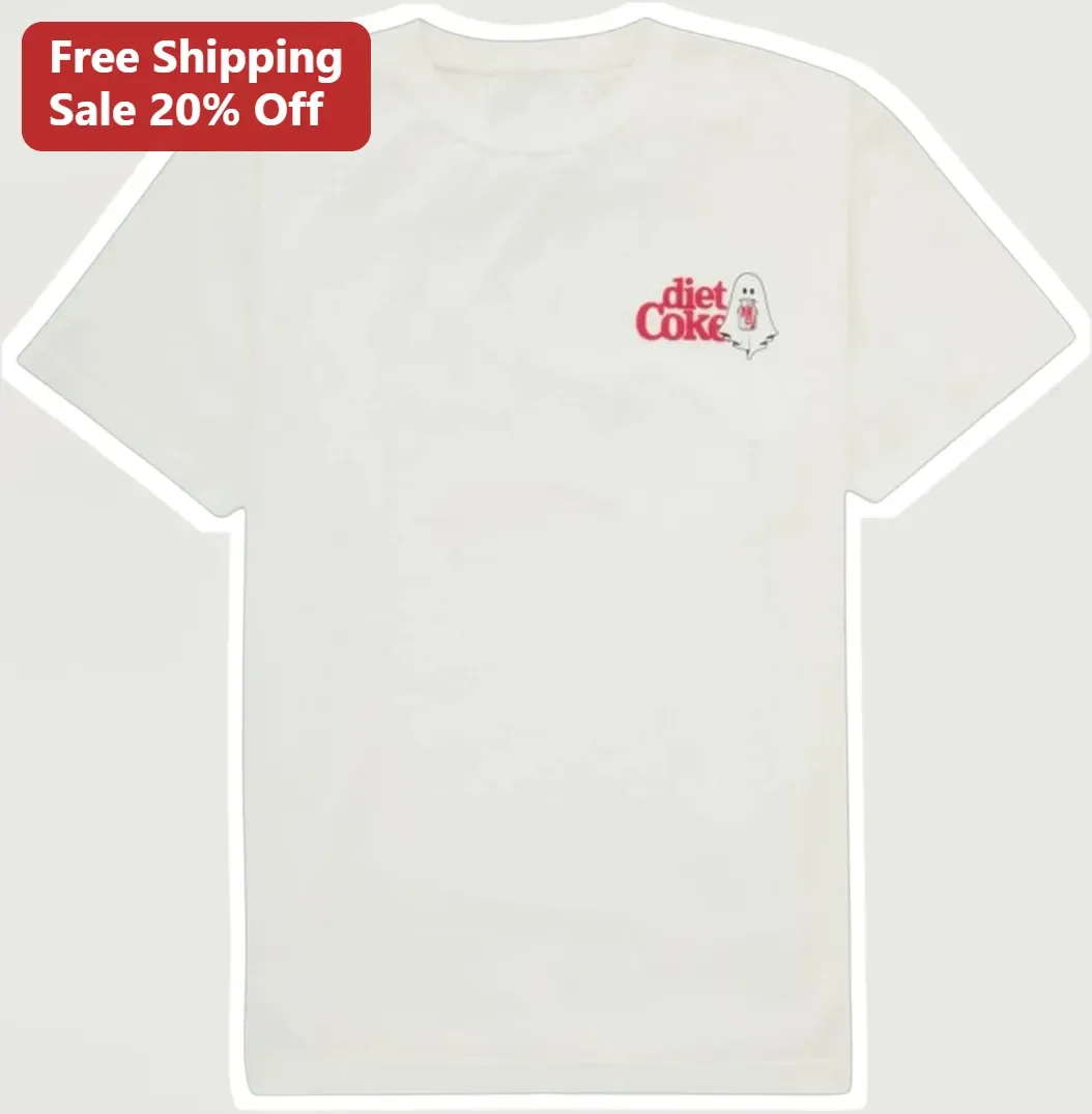 Diet Coke Vintage Ghost Logo Graphic Tee Retro Pop Culture Shirt
