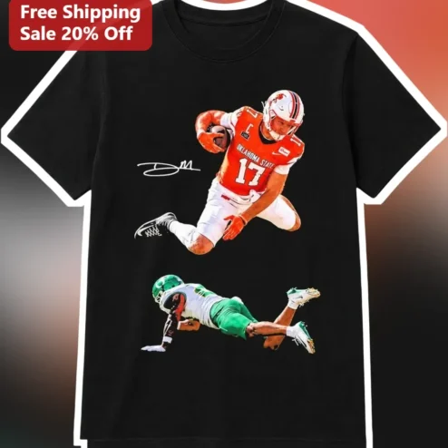 Dillon Gabriel Tee College Football Fan Shirt OSU Cowboys QB17 Graphic Apparel
