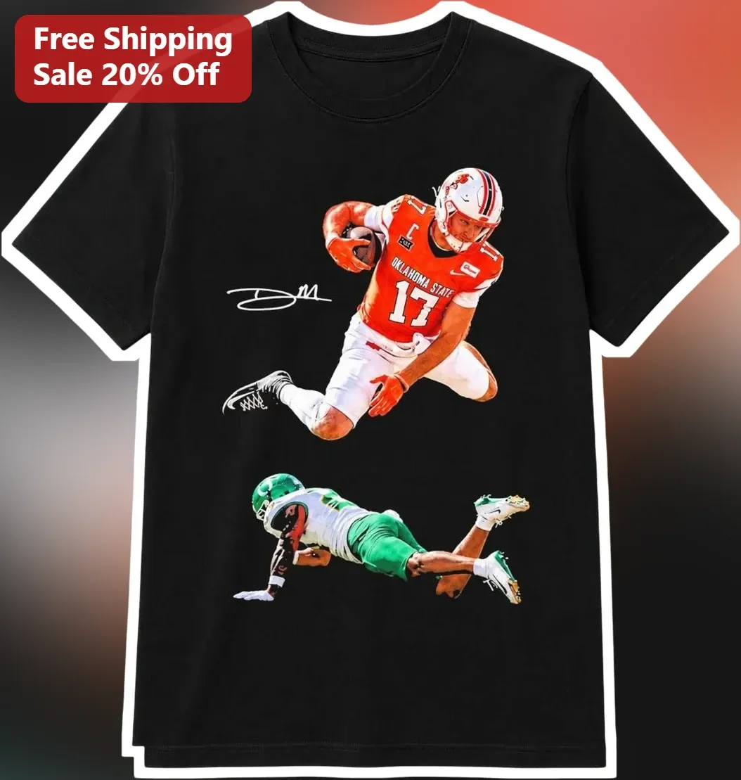 Dillon Gabriel Tee College Football Fan Shirt OSU Cowboys QB17 Graphic Apparel