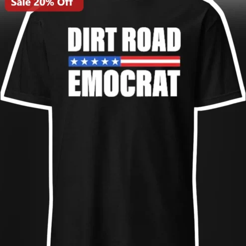 Dirt Road Democrat Graphic Tee Patriotic American Flag Rural Political Shirt