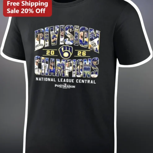 Division Champions National League Central Postseason Tee Milwaukee Brewers Baseball Fan Shirt