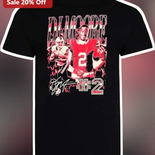 DJ Moore #2 Chicago Bears Vintage Football Player Graphic Tee Gift for NFL Fans
