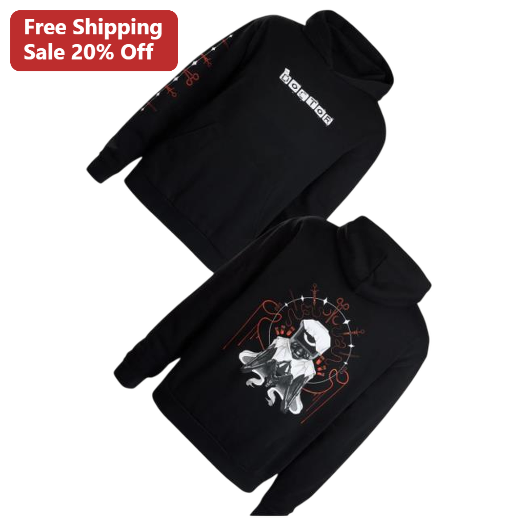 Doctor Hoodie Gothic Plague Doctor Graphic Pullover Dark Aesthetic Medical Streetwear Sweatshirt