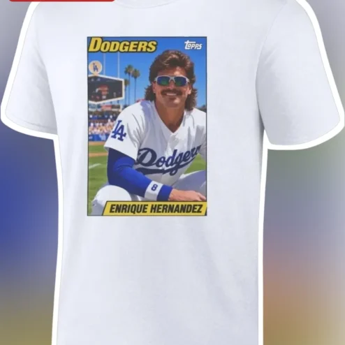 Dodgers Enrique Hernandez Kike Vintage Baseball Card Tee