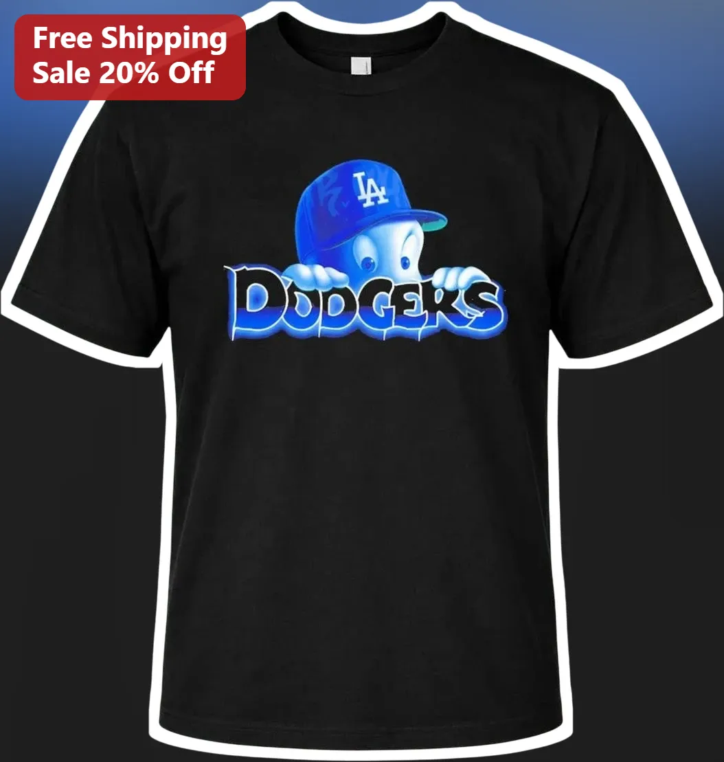 Dodgers Ghostface Scream Movie Mashup Graphic Tee for Horror and MLB Fans