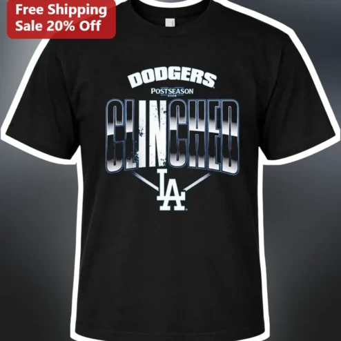 Dodgers Postseason Clinched Tee Los Angeles Baseball Fan Gear Vintage Distressed Graphic Shirt
