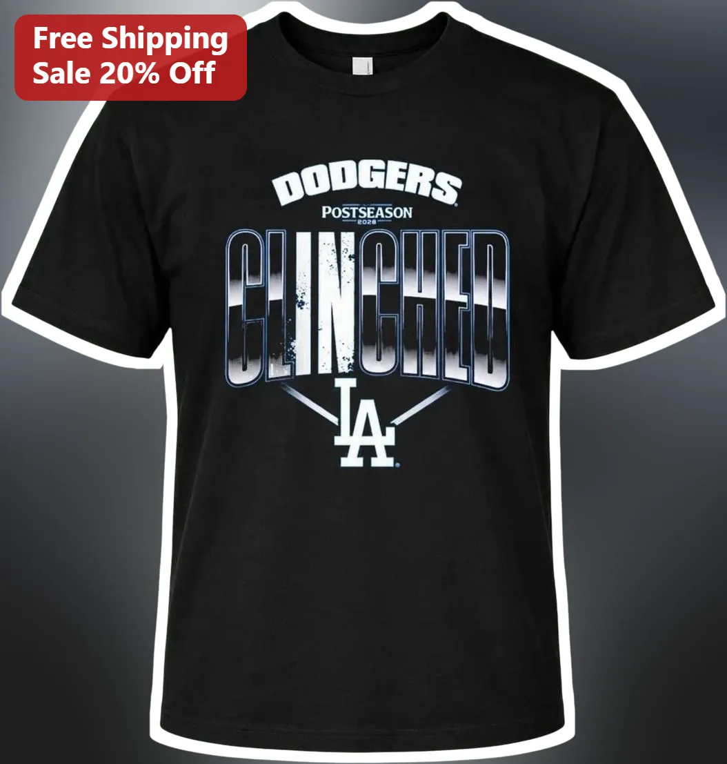 Dodgers Postseason Clinched Tee Los Angeles Baseball Fan Gear Vintage Distressed Graphic Shirt