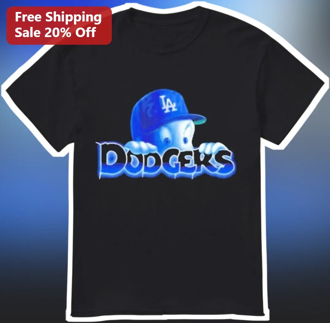 Dodgers Tee Casper The Friendly Ghost Vintage Graphic Baseball Shirt