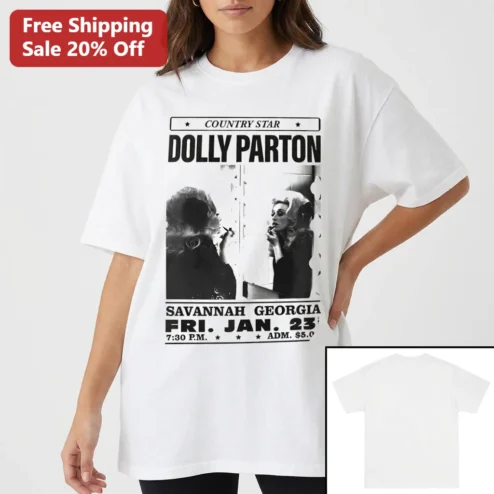 Dolly Parton Country Star Savannah Georgia Vintage Concert Poster Tee Retro Country Music Graphic Shirt