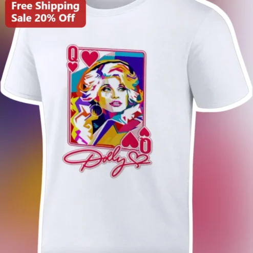 Dolly Parton Queen of Hearts Pop Art Graphic Tee Country Music Gift