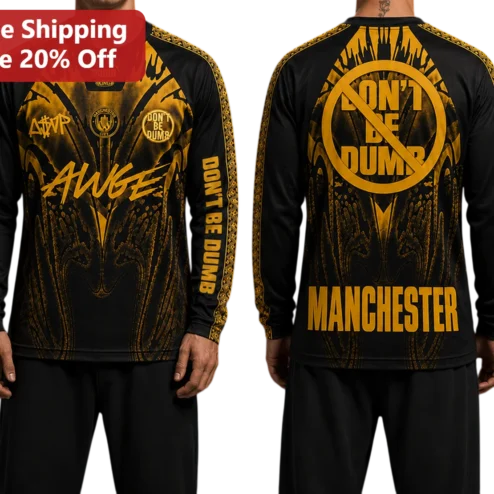 Don't Be Dumb Manchester A$AP Rocky Jersey Black Gold Streetwear Football Shirt
