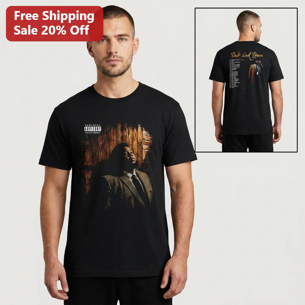 Don't Look Down Rod Wave Tracklist Graphic Tee, Hip Hop Rap Album Parental Advisory Music Tour Shirt