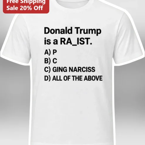 Donald Trump Is A RA_ISIST Political Protest Tee Satirical Narcissist Shirt