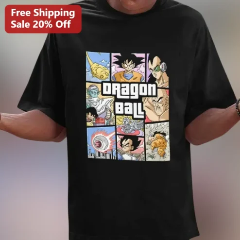 Dragon Ball Z Goku Vegeta Piccolo Krillin Anime Collage Graphic Tee