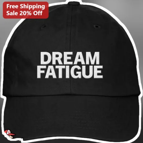 Dream Fatigue Hat Black Embroidered Dad Cap Unisex Streetwear