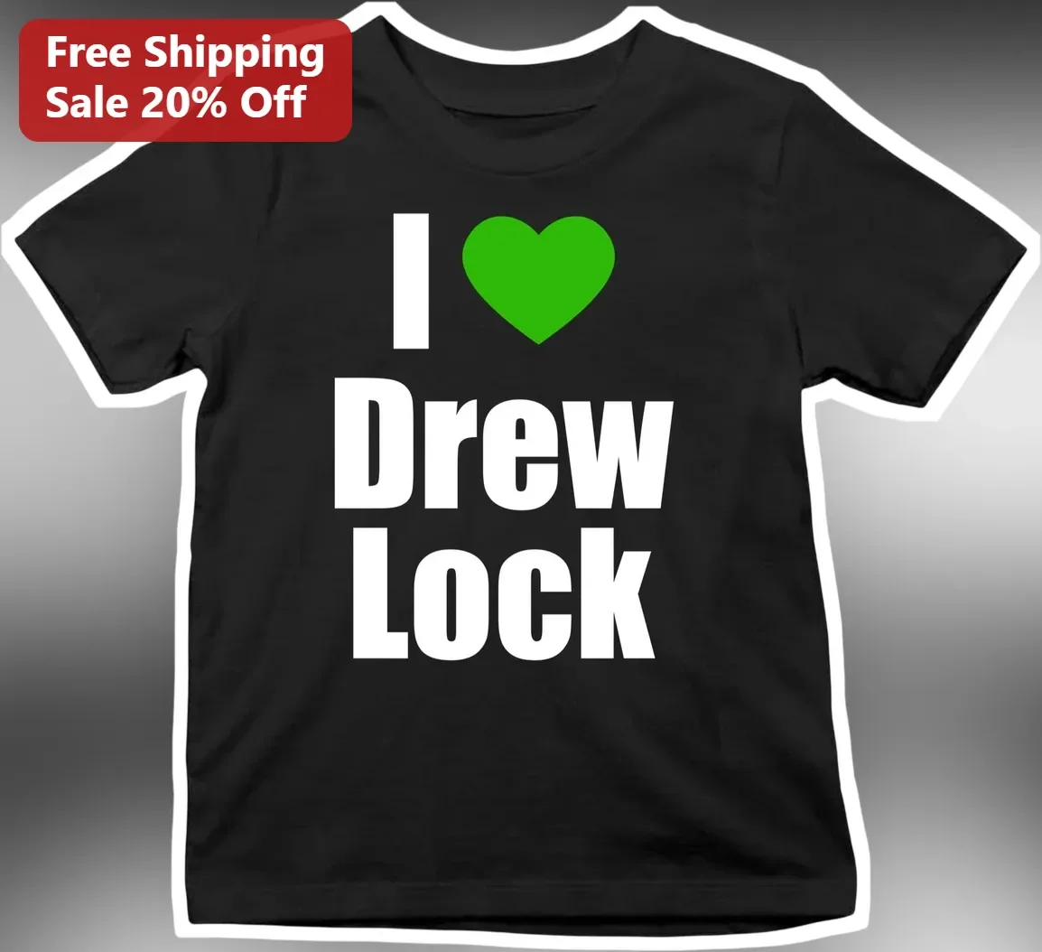 Drew Lock I Heart Football Fan Tee Gift for Men Women NFL Supporters