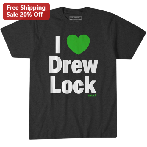 Drew Lock I Heart Graphic Tee Football Fan Shirt for Men and Women