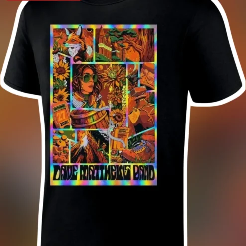 Drive Heritage Brand Tee Retro Autumn Fox Sunflower Collage Graphic Shirt