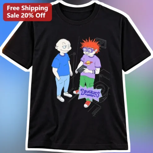 Drugrats Tee Funny 90s Rugrats Parody Graphic T-Shirt for Men Women
