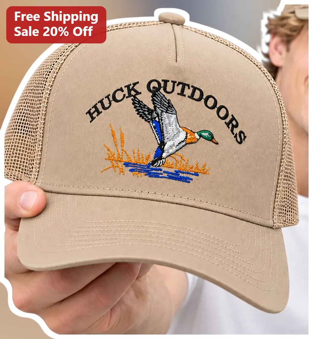 Duck Hunting Hat Mallard Embroidered Trucker Cap for Men Women Waterfowl Gift