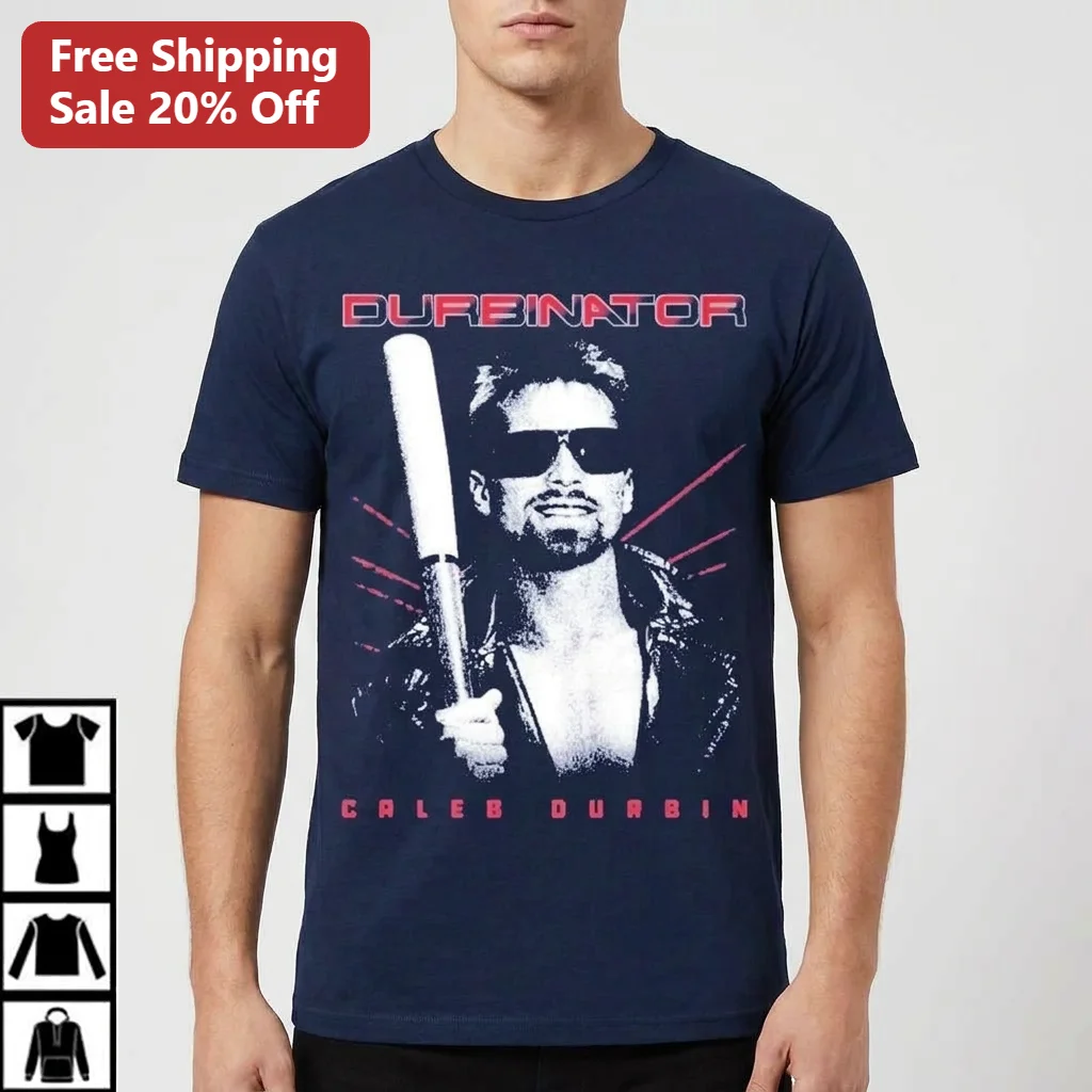 Durbinator Caleb Durbin Baseball Tee, Retro 80s Action Movie Graphic Shirt Gift for MLB Fans