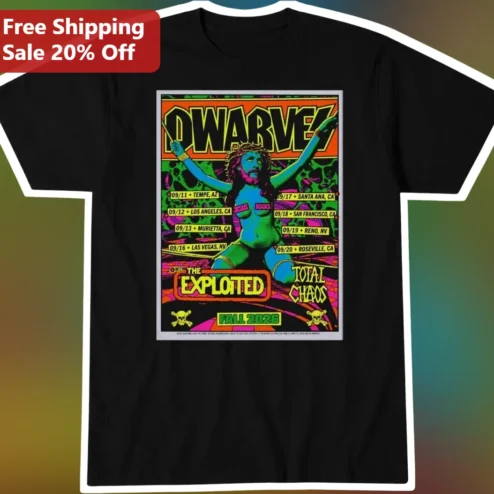 Dwarves The Exploited Total Chaos Punk Rock Band Graphic Tee
