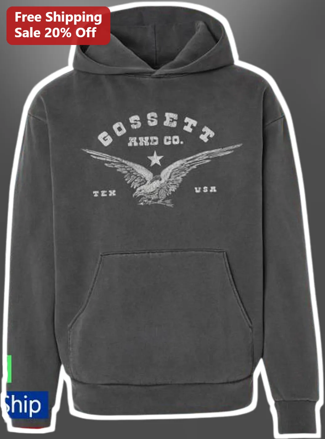Dylan Gossett Merch Gossett And Co. Tex USA Vintage Eagle Hoodie
