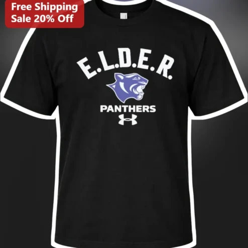 E.L.D.E.R. PANTHERS Youth Football Spirit Tee Elder High School Fan Gear