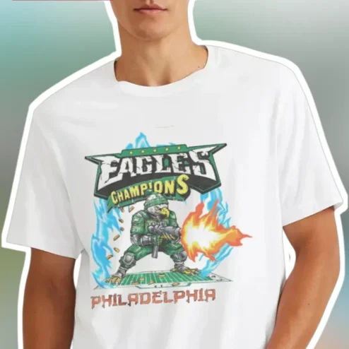 Eagles Champions Philadelphia Retro Pixel Art Graphic Tee