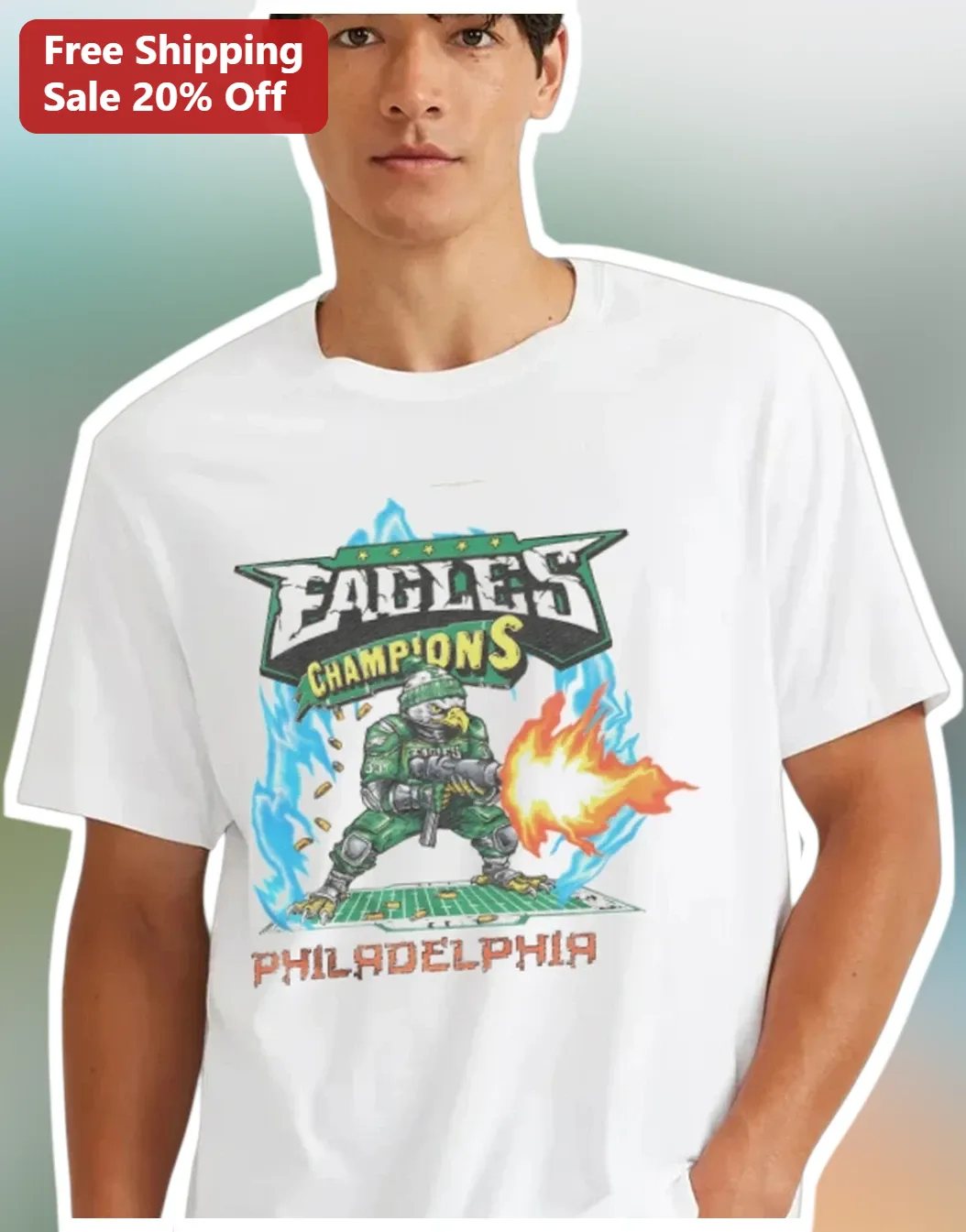 Eagles Champions Philadelphia Retro Pixel Art Graphic Tee