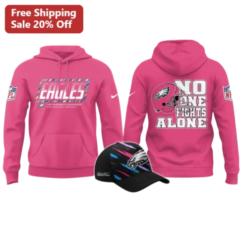 Eagles Crucial Catch Intercept Cancer No One Fights Alone Hoodie