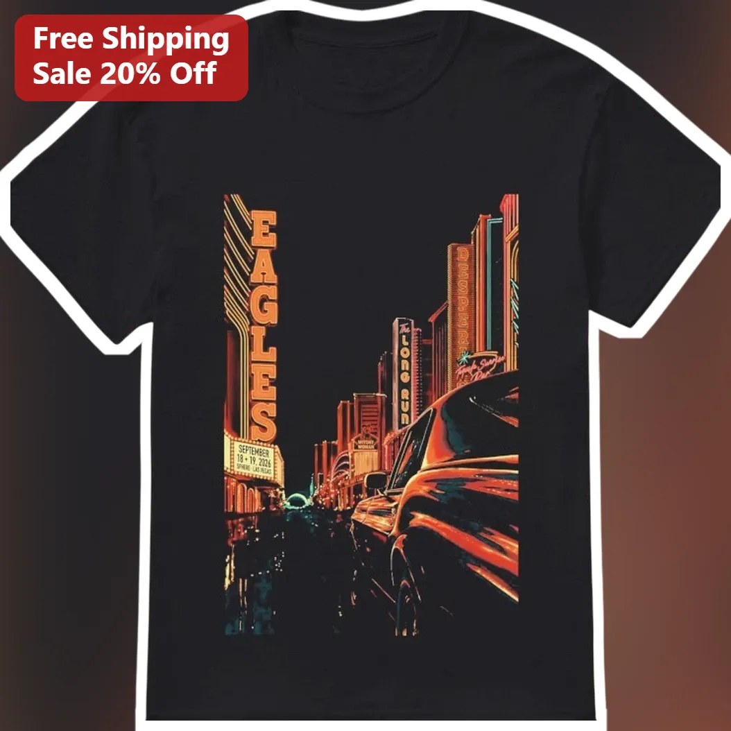 Eagles The Long Run Classic Rock Vintage Neon Las Vegas Graphic Tee for Men Women