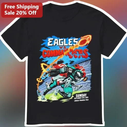 Eagles vs Commanders Sep 13 2026 Lincoln Financial Field Retro Football Tee