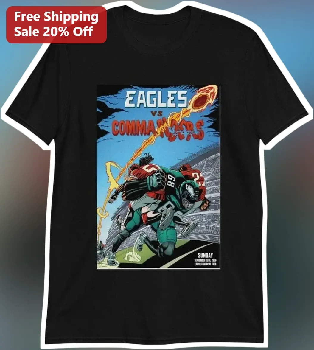 Eagles vs Commanders Tee Comic Book Football Rivalry Graphic Shirt for NFL Fans